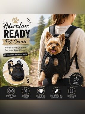 Black Pet Carrier Backpack Small Size S Mesh